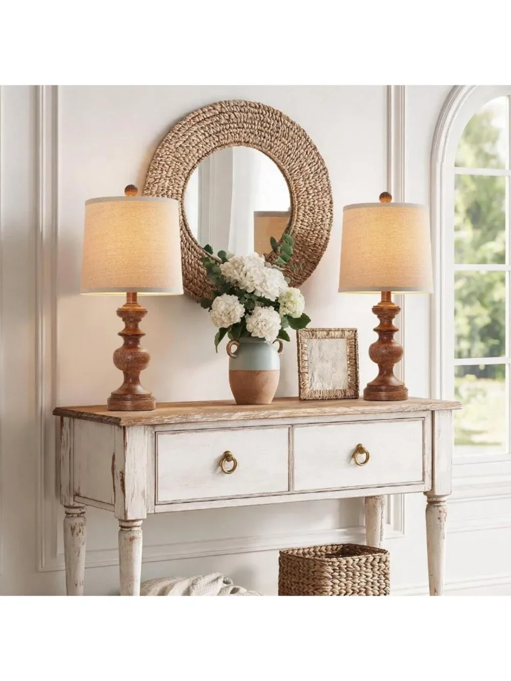 Rustic Farmhouse Table Lamp Set of 2 - 22